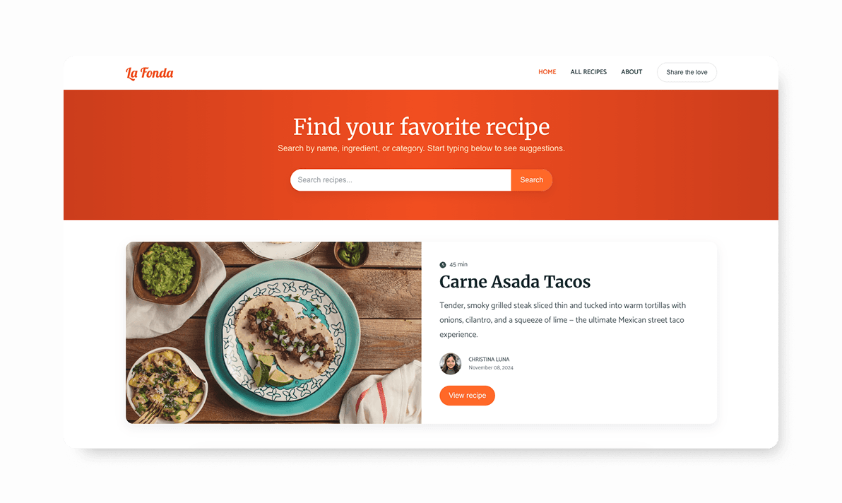 La Fonda interface
