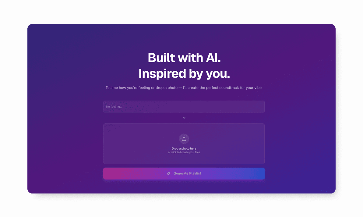 Playlist Generator interface